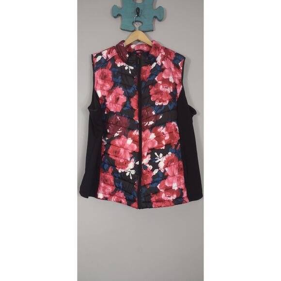 Livi Active Floral Puffer Vest Jacket Plus Size 26 28 - Picture 1 of 16